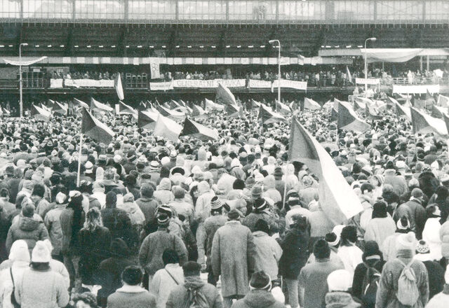 Letenská pláň 26. listopadu 1989, archiv Karla Peterky